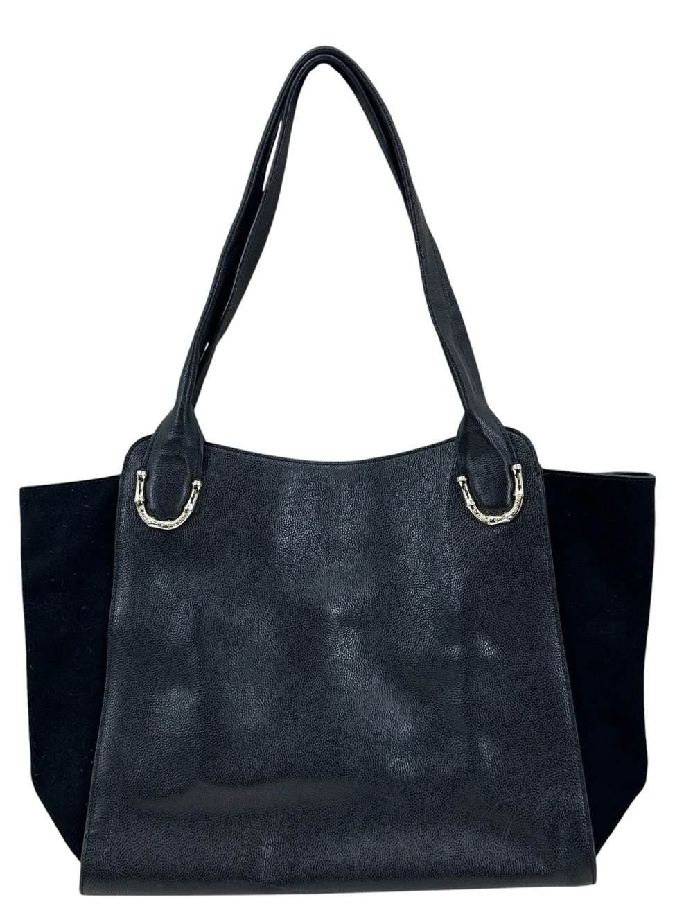 ELAINE TURNER Purse Leather Suede Handbag Shoulder Bag Black